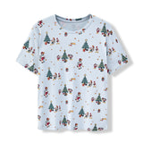 Men's Crew Neck Tee in Mickey & Friends Christmas print on a white background