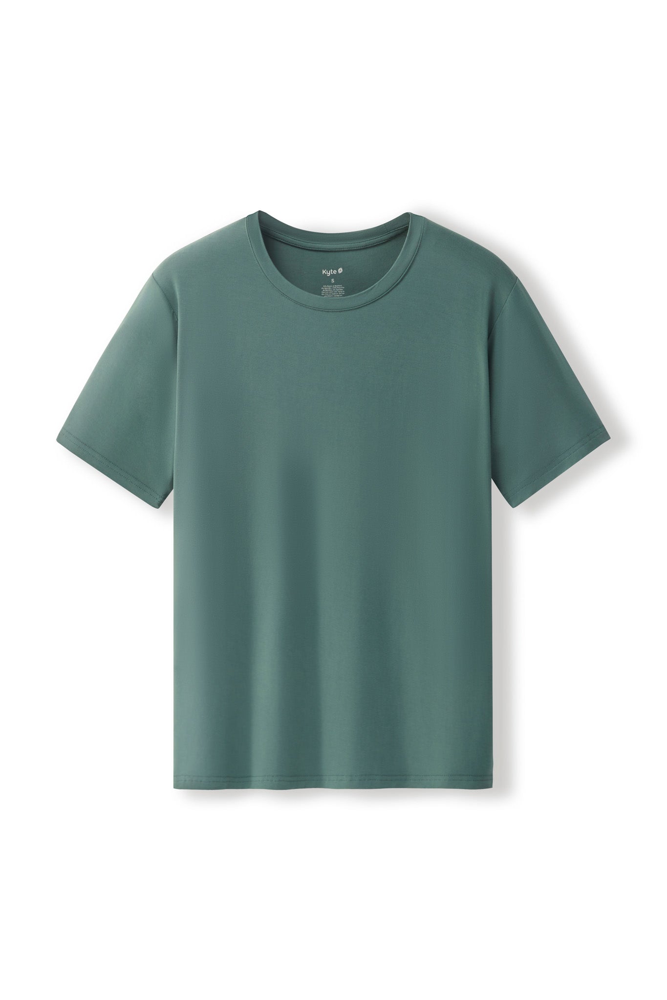 Men's Crew Neck Tee in Pine on a white background
