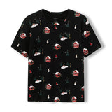 Flat lay of crew neck tee in winter wonderland