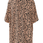 Product image of back of Women's Biker Short Set in Latte Leopard