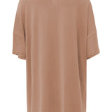 Back of Women’s Biker Short Set in Latte