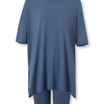 Front view of Women’s Biker Short Set in Oxford on a white background