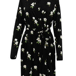 Front of Women’s Lounge Robe in Big Midnight Magnolia