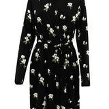 Front of Women’s Lounge Robe in Big Midnight Magnolia