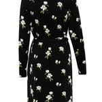 Back of Women’s Lounge Robe in Big Midnight Magnolia