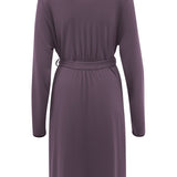 Back of Women’s Lounge Robe in Currant
