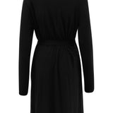 Back of Women’s Lounge Robe in Midnight