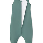 Adult Sleep Sack in Pine with open zipper on a white background