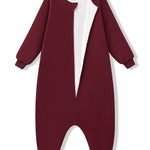 Long Sleeve Adult Sleep Bag Walker in Burgundy with open zipper on a white background