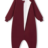 Long Sleeve Adult Sleep Bag Walker in Burgundy with open zipper on a white background