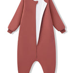 Long Sleeve Adult Sleep Bag Walker in Ember with open zipper on a white background