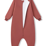 Long Sleeve Adult Sleep Bag Walker in Ember with open zipper on a white background