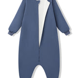 Long Sleeve Adult Sleep Bag Walker in Oxford with open zipper on a white background