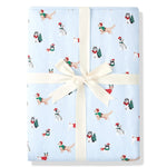 Blue Youth Blanket in Holiday Pups 2.5 print on a white background