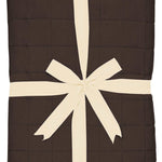 Product photo for the Throw Blanket in Espresso tied in an ivory bow
