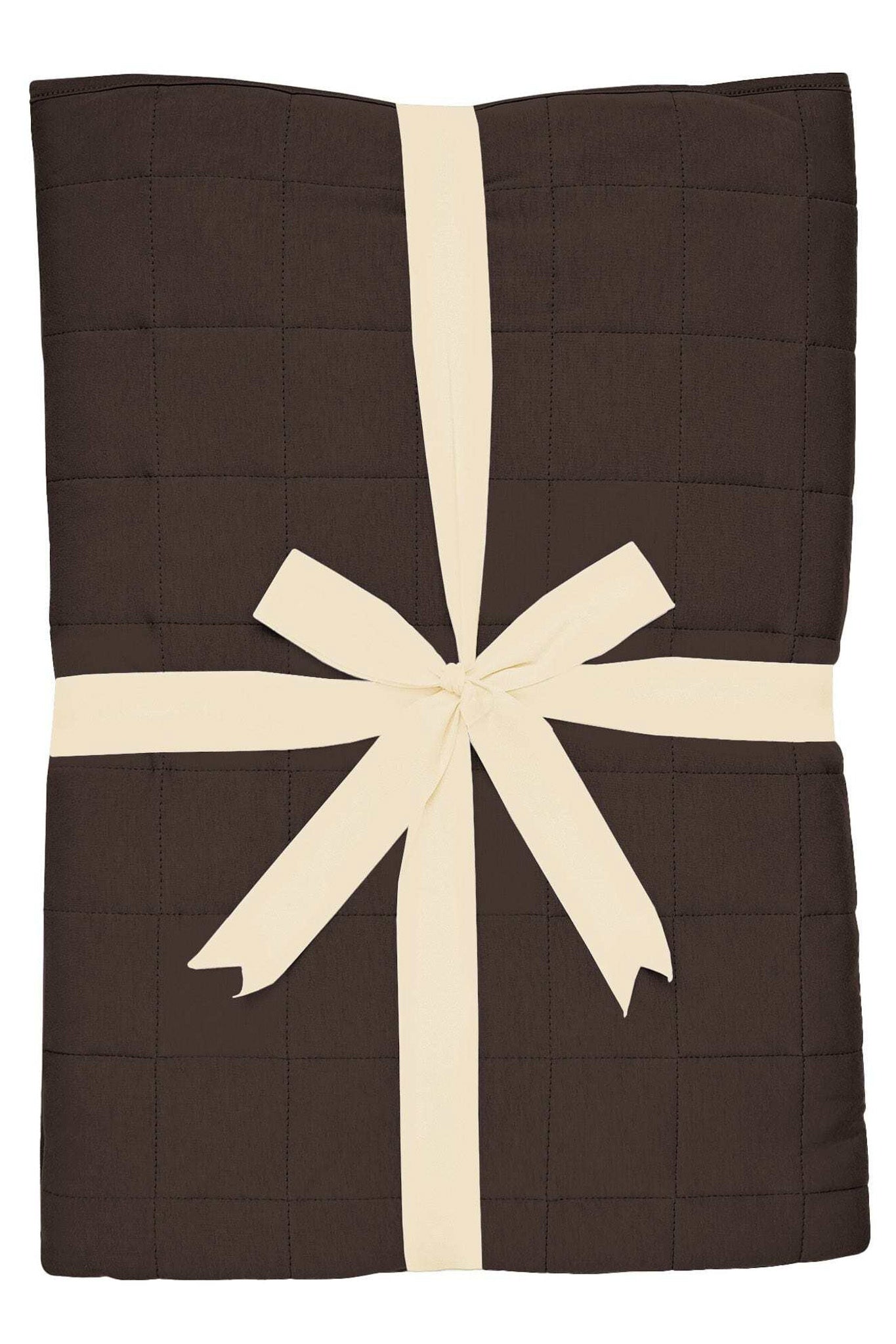 Product photo for the Throw Blanket in Espresso tied in an ivory bow