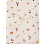 Youth Blanket in Pumpkin Spice Latte 2.5 print packed in ribbon on a white background