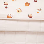 Front and back of Youth Blanket in Pumpkin Spice Latte 2.5 print