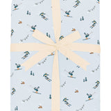 Product photo of the folded Bamboo Throw Blanket in Ski 2.5 wrapped in a bow