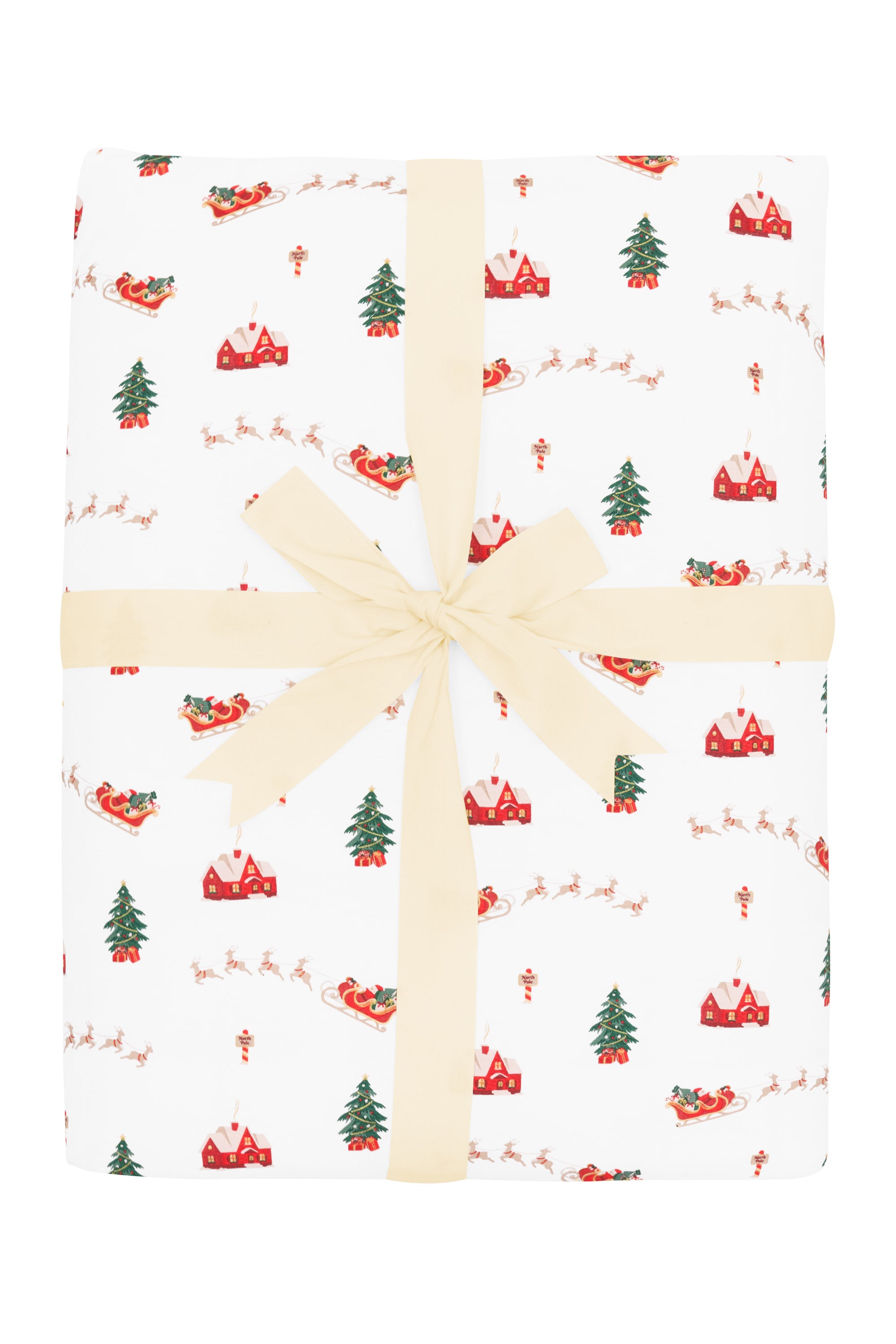 Product photo of the Bamboo Throw Blanket in Santa Sleigh 2.5