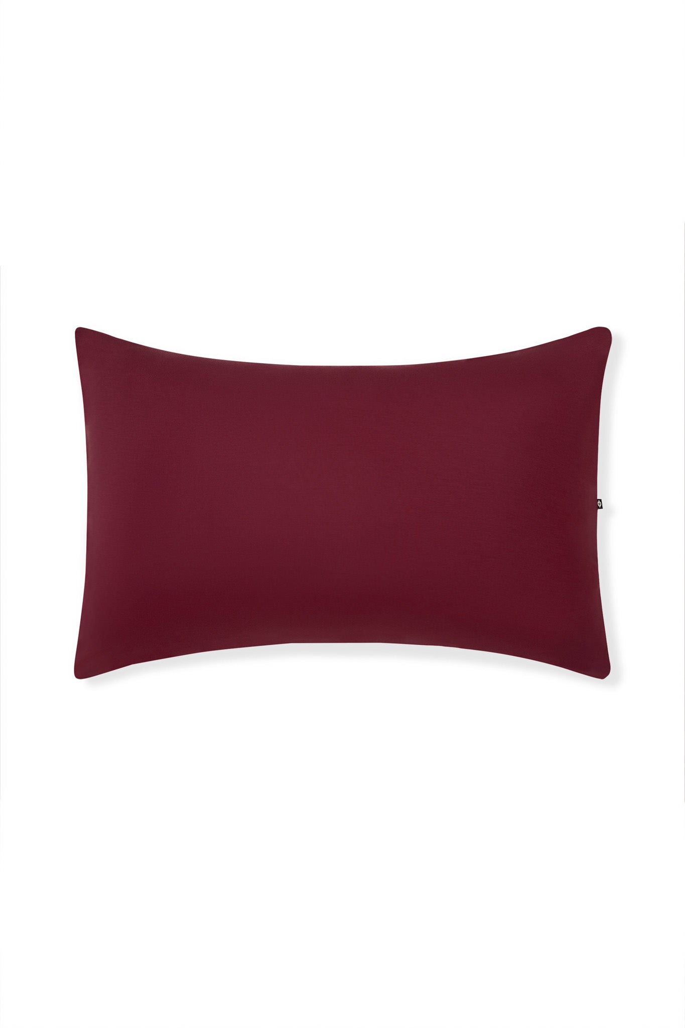 Front side of Standard Pillowcase in Burgundy on a white background
