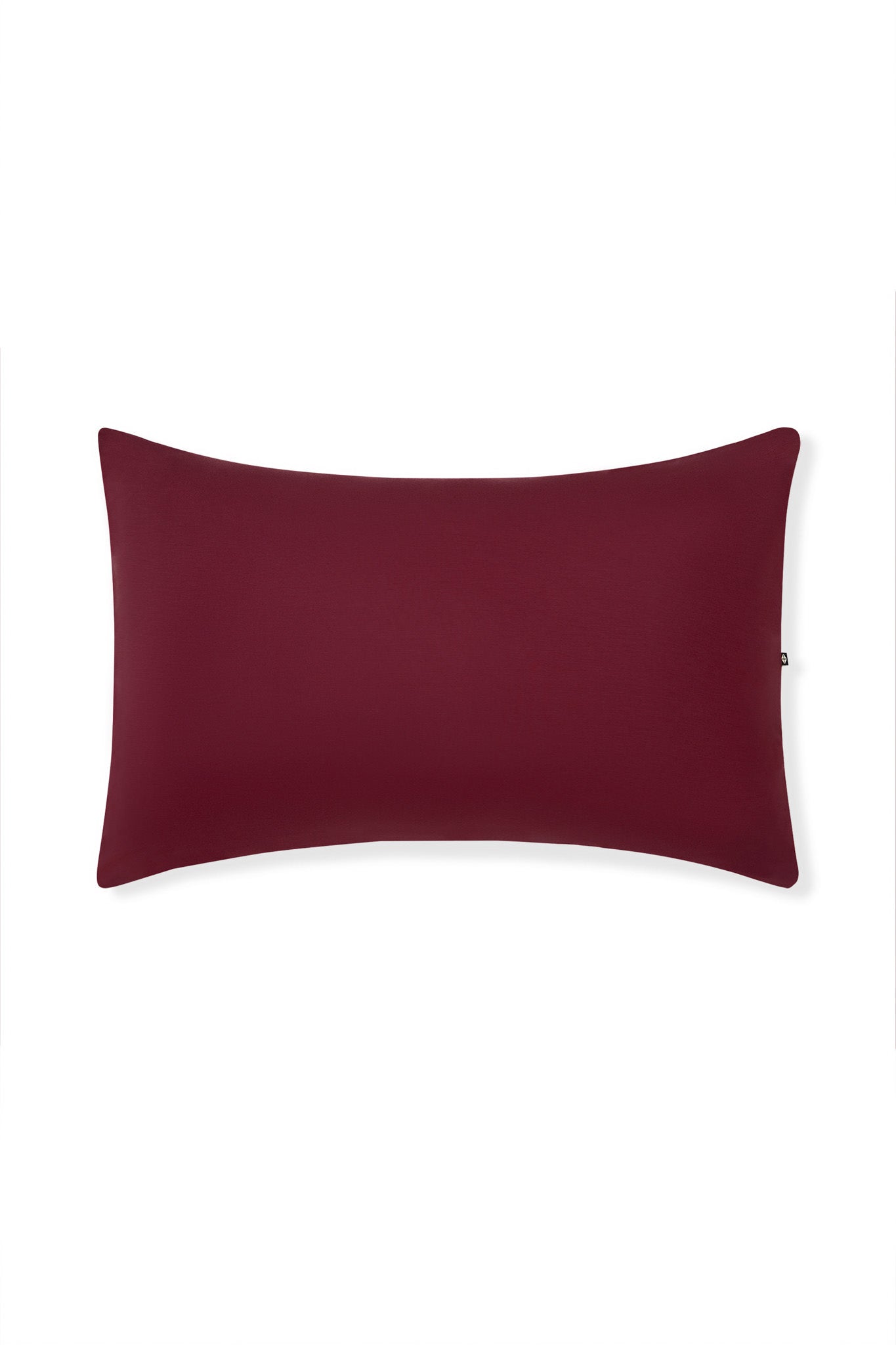 Front side of Standard Pillowcase in Burgundy on a white background