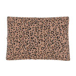 Flat lay of the back of the Standard Pillow Case in Latte Leopard