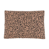 Flat lay of the back of the Standard Pillow Case in Latte Leopard