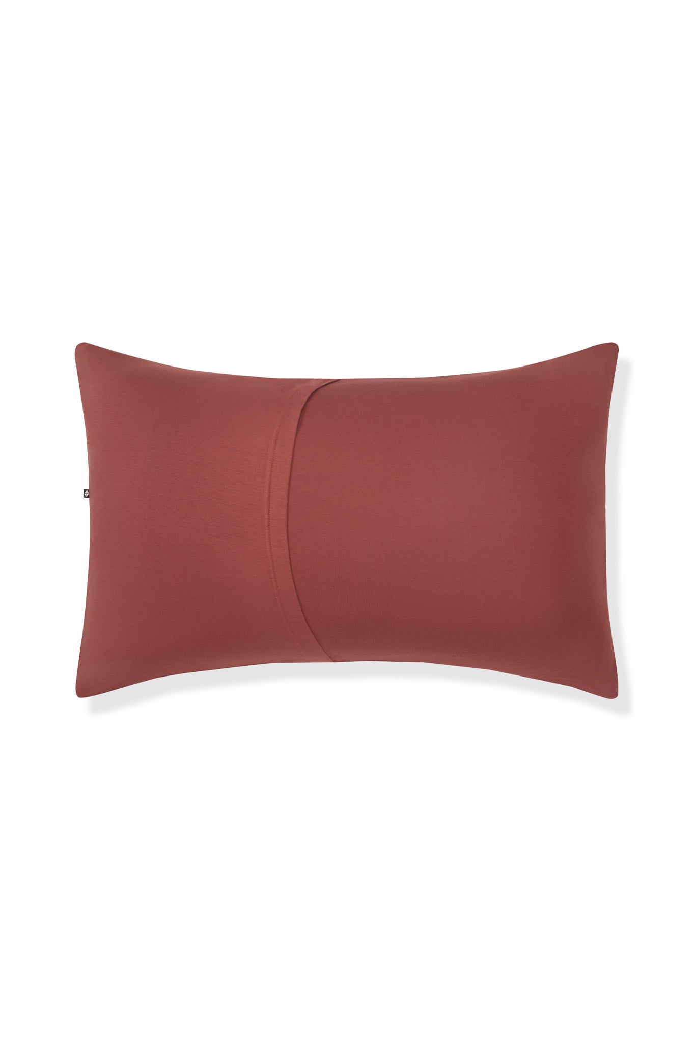 Back side of Standard Pillowcase in Ember on a white background
