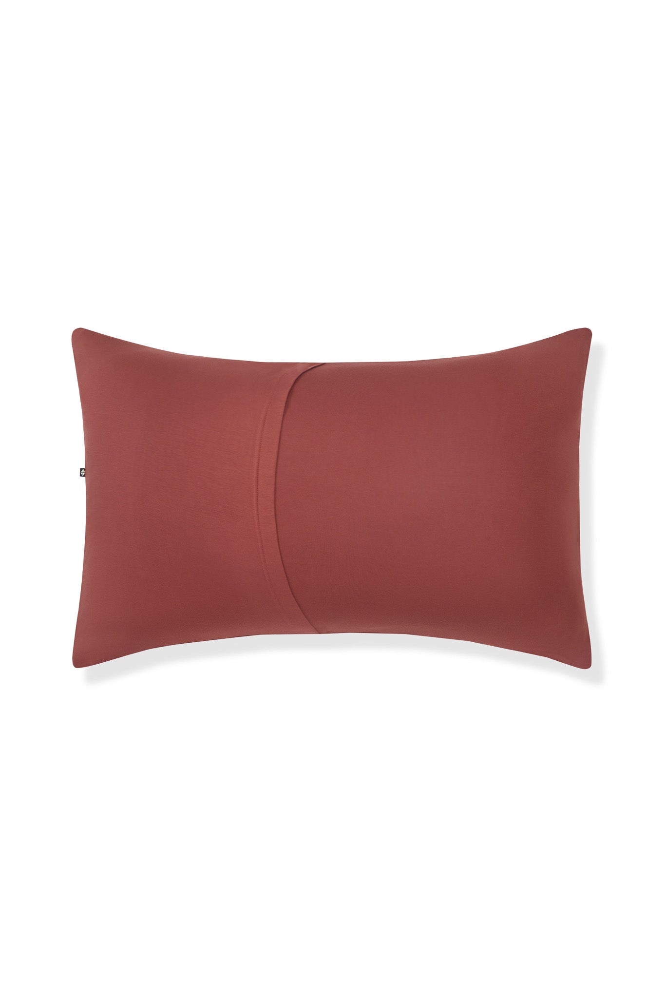 Back side of Standard Pillowcase in Ember on a white background