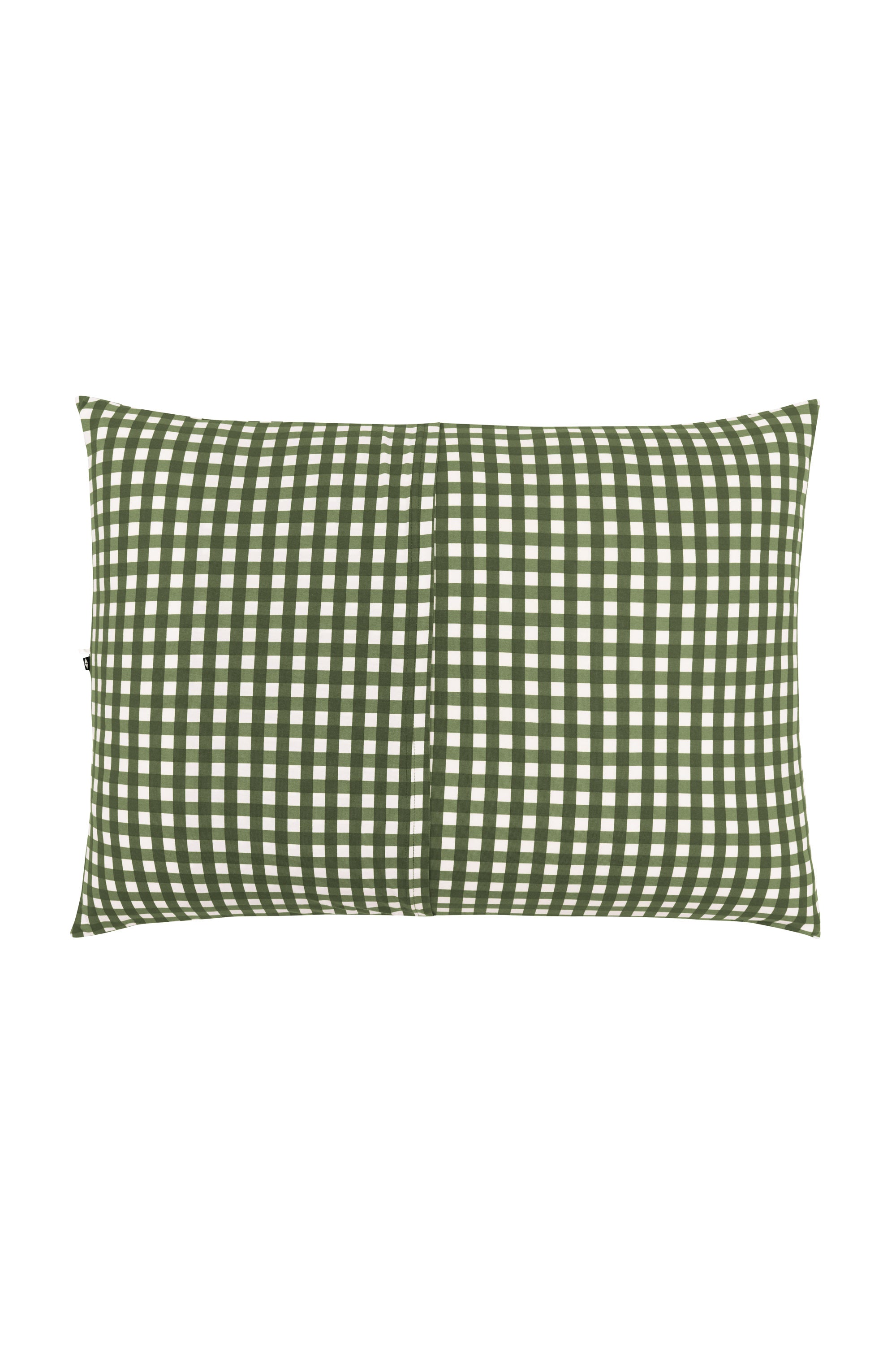 Product photo of back of Standard Pillowcase in Gingham Fir
