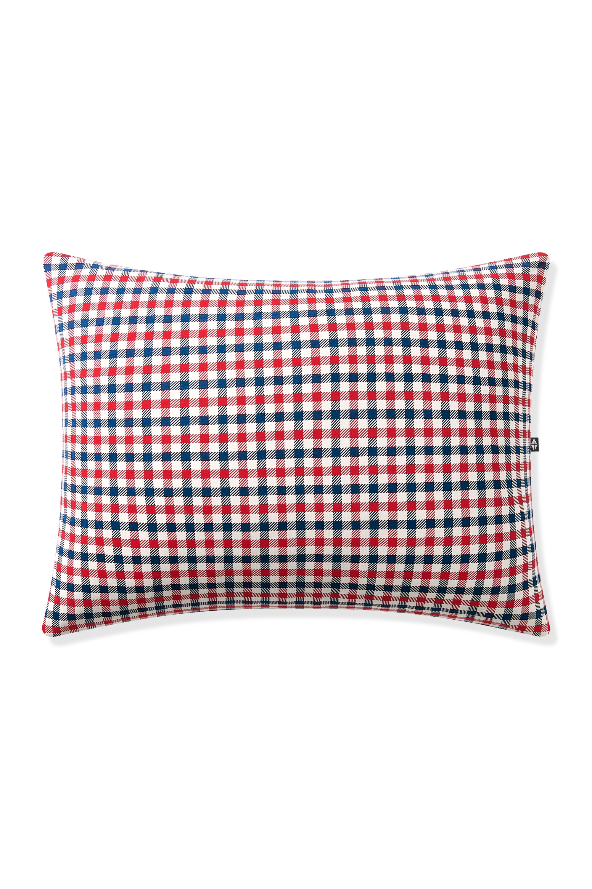 Standard Pillowcase in Patriotic Gingham on a pillow on a white background 