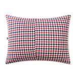 Back side of the Standard Pillowcase in Patriotic Gingham on a pillow 