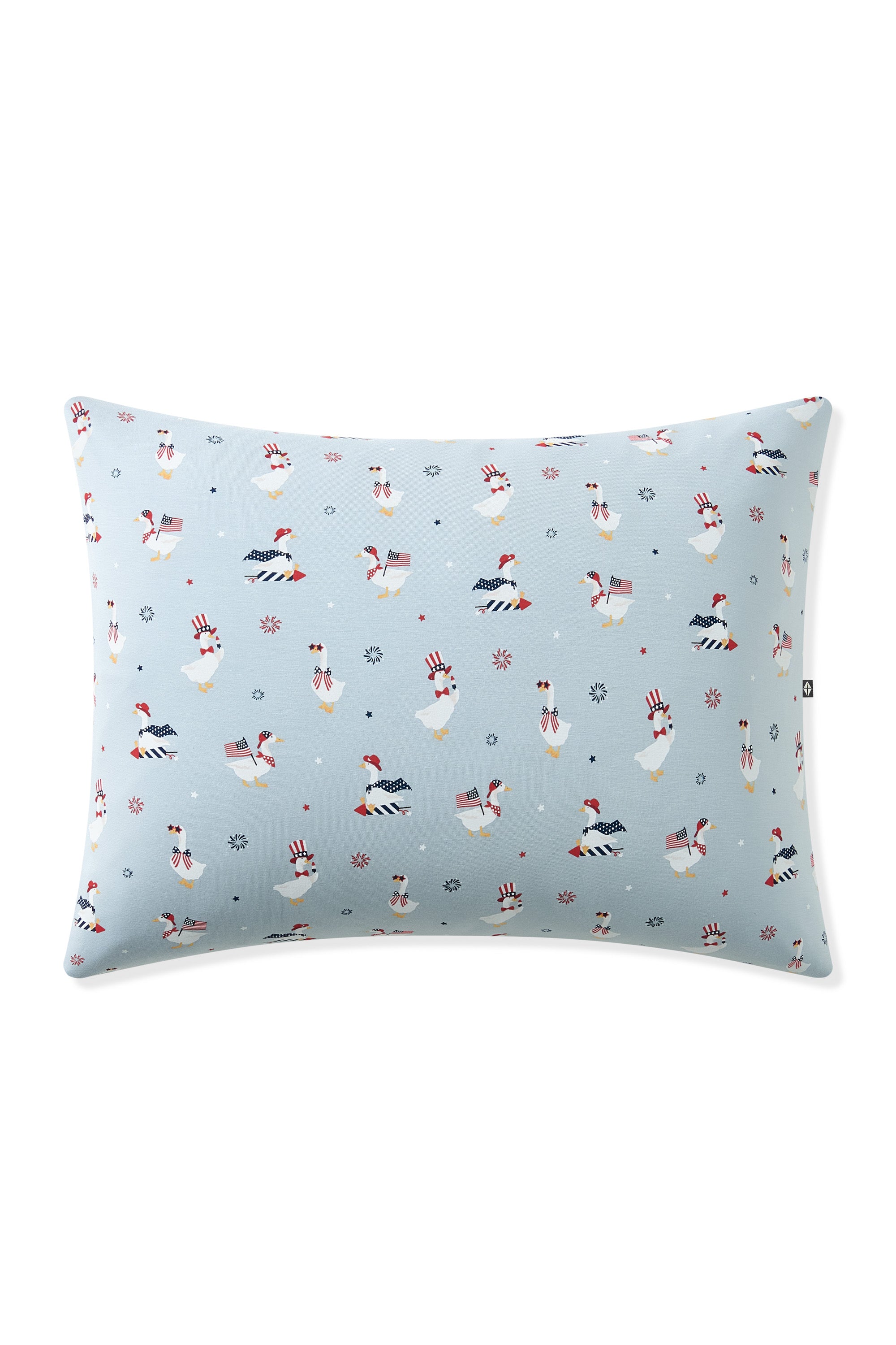 Standard Pillowcase in Patriotic Goose on a pillow with a white background 