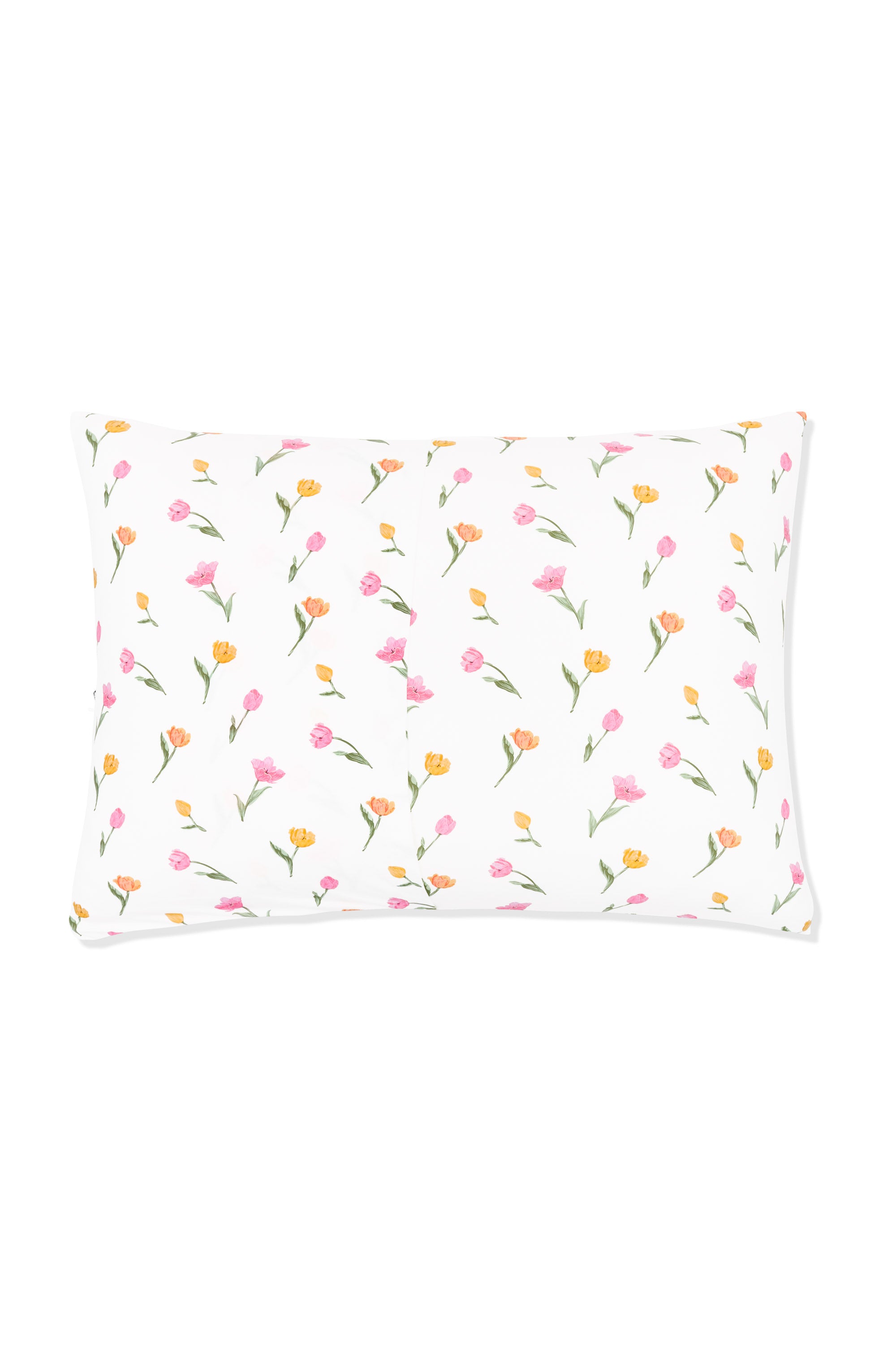 The back of the Standard Pillowcase in Tulip showing the envelope closure