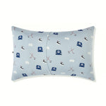 Back side of Standard Pillowcase in Vintage Hockey print on a white background