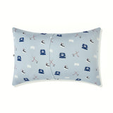 Back side of Standard Pillowcase in Vintage Hockey print on a white background