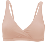 Front view of Women's Cross Front Bralette in Chai