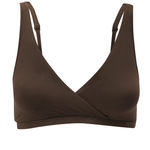 front view of Women's Cross Front Bralette in Toffee