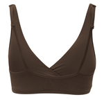 back view of Women's Cross Front Bralette in Toffee