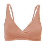 front view of Women's Cross Front Bralette in Latte