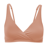front view of Women's Cross Front Bralette in Latte