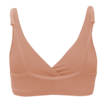 back view of Women's Cross Front Bralette in Latte