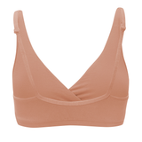 back view of Women's Cross Front Bralette in Latte
