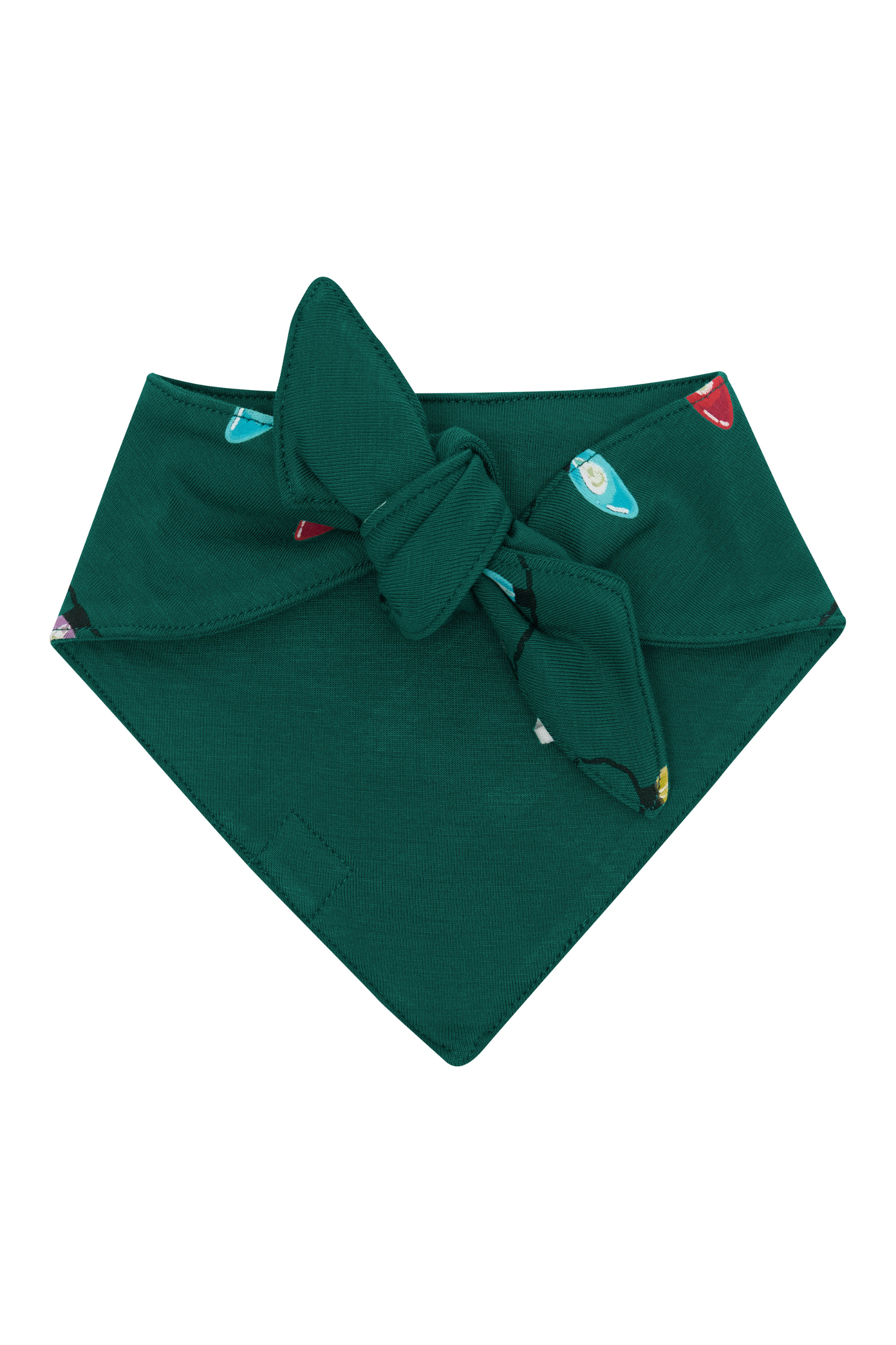 Product photo of the back of the tied up Dog Bandana in Merry and Bright