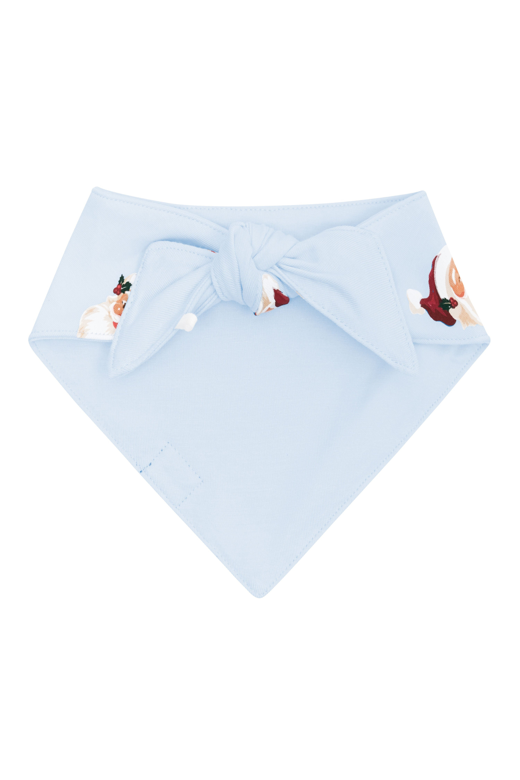 Product photo of the back of the tied up Dog Bandana in Vintage Santa