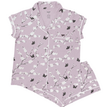 Women’s Short Sleeve Pajama Set in Cherry Blossom on a white backdrop