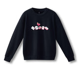 Women's Sweatshirt in Mahjong on Midnight on white background