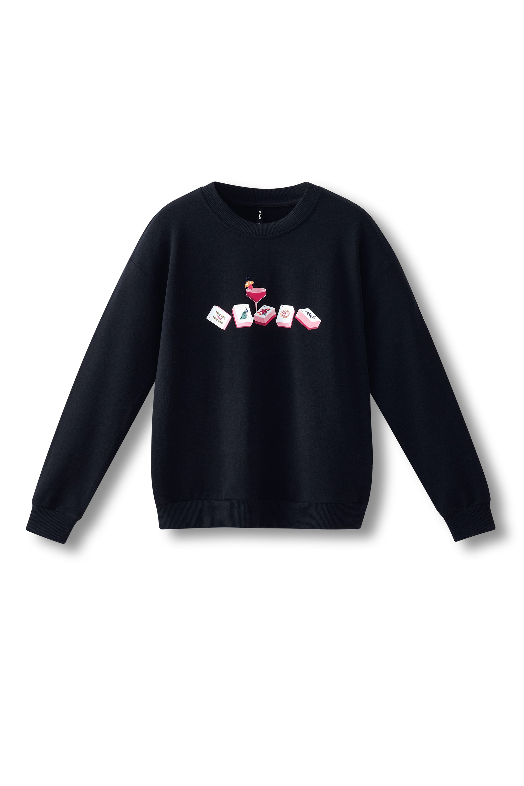 Women's Sweatshirt in Mahjong on Midnight on white background