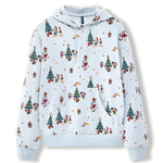 Women's Hoodie in Mickey & Friends Christmas print on a white background